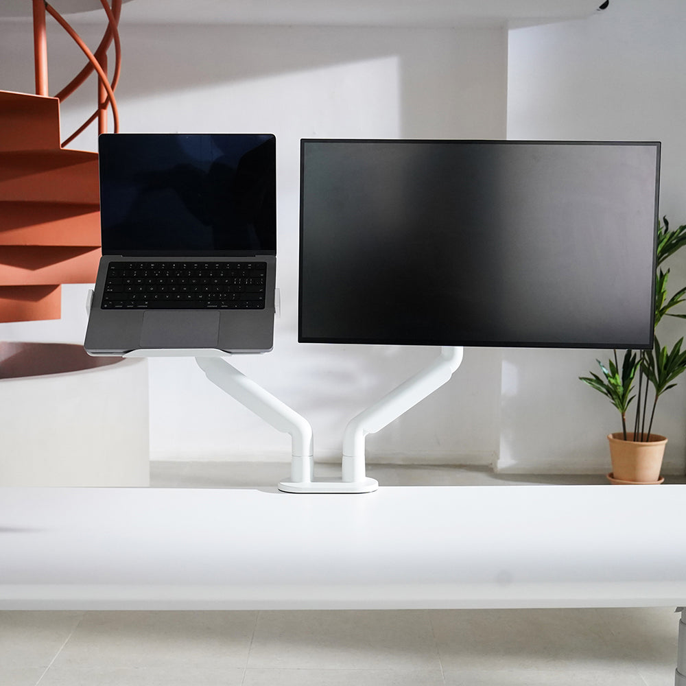 COFO 無重力モニターアーム Pro デュアル ホワイト ノートPCホルダ含む COFO無重力モニターアームPro – COFO（コフォ）